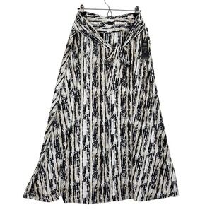 Robert Louis Maxi Skirt Women 2X Black Tan Abstract Tie Waist SK4336W